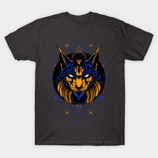 demon cat with blue highlights T-Shirt